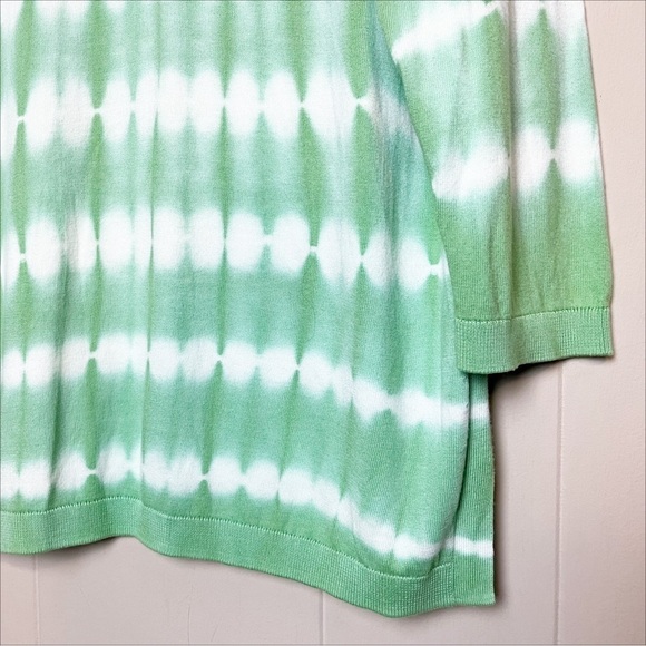 Talbots Tie Dye V Neck Sweater Large lightweight pullover spring summer green - Picture 4 of 9